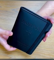 Black Passport Cover (পাসপোর্ট কভার ) Wallet Cards Holder